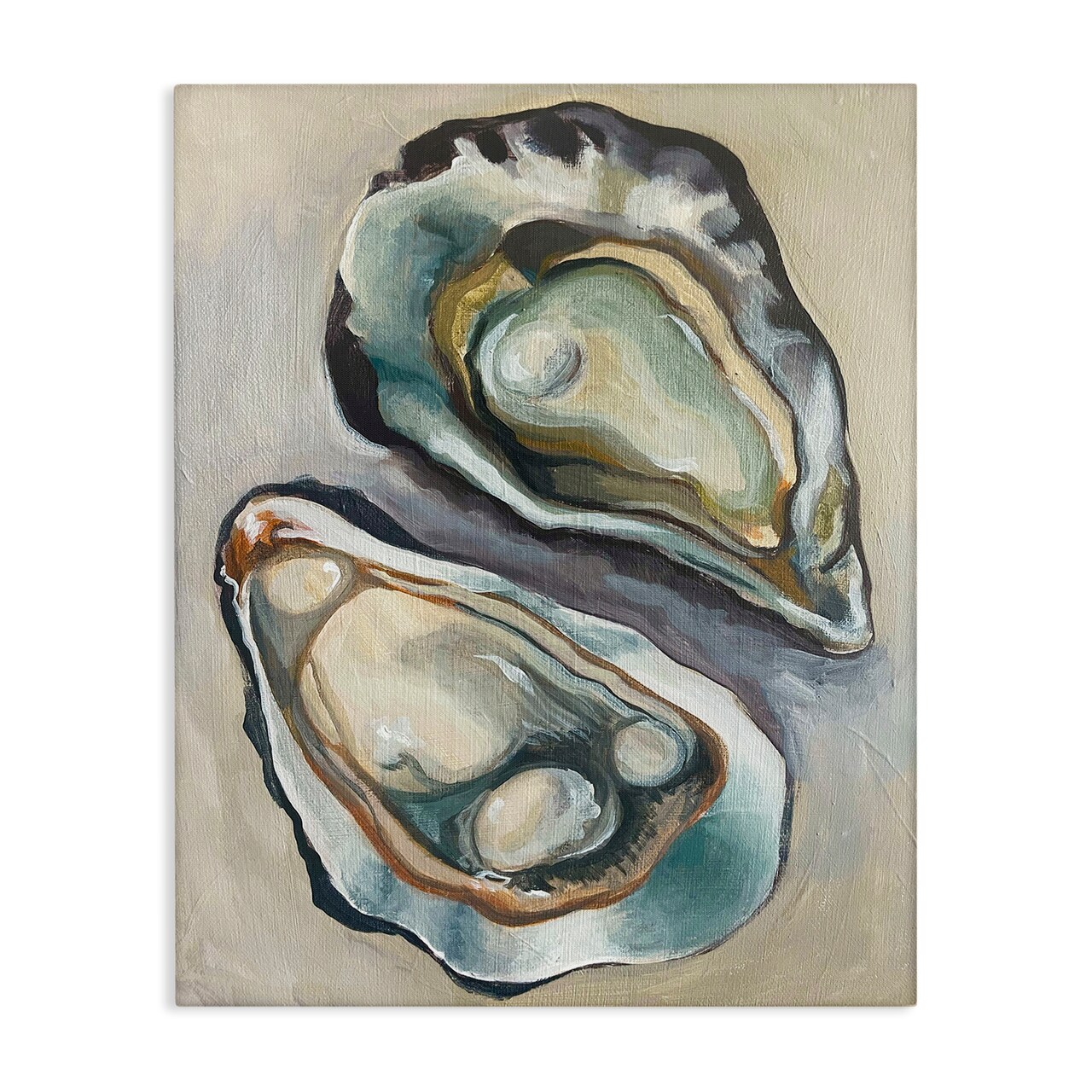 Stupell Industries Nautical Oyster Duo Canvas Wall Art Design by Daphne Polselli
